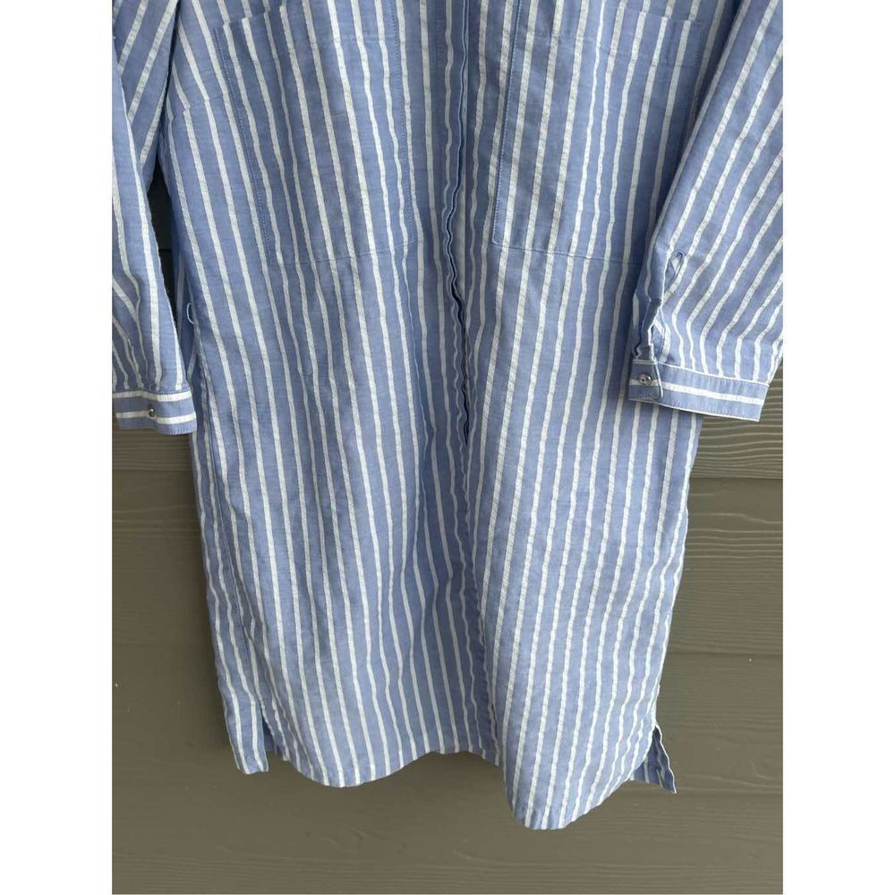 Zara white and blue pinstriped shirt dress - Picture 4 of 5